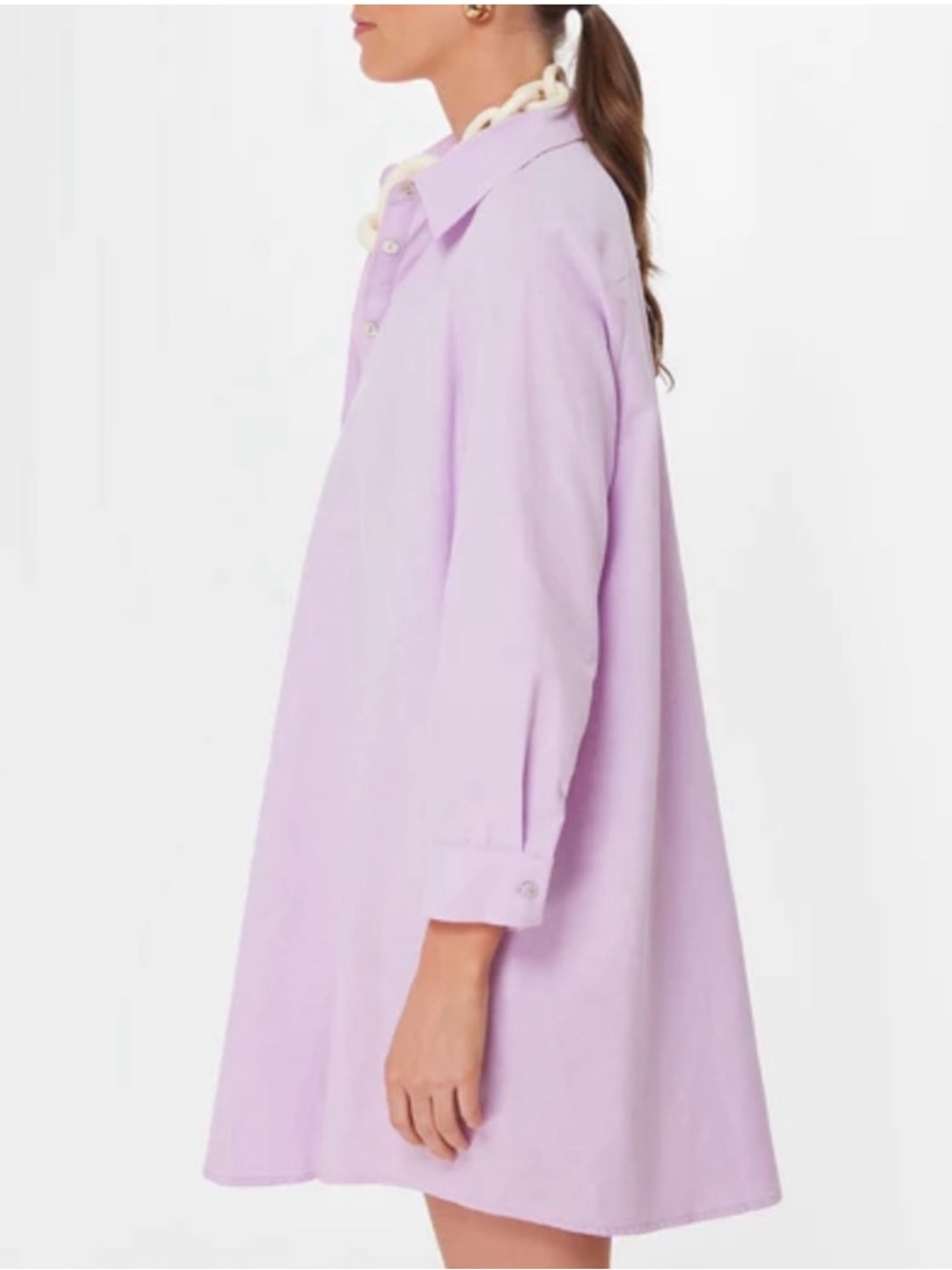 POMANDER PLACE Lavender Oxford Harris Shirt Dress - Picture 2 of 8